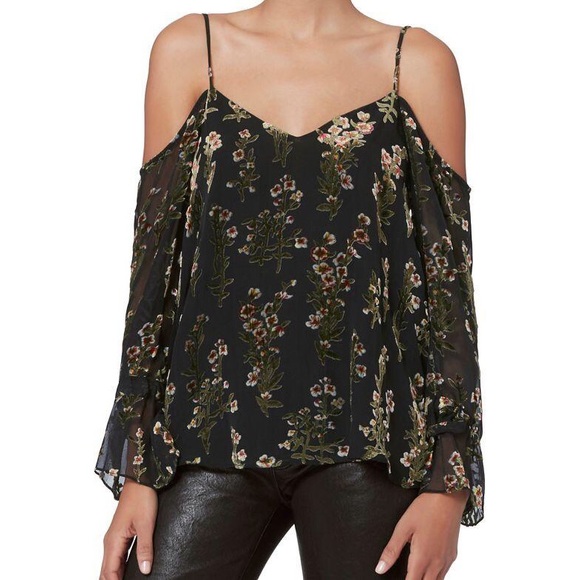 Anthropologie Tops - Anthropologie Floral Cold Shoulder Top by Love Sam